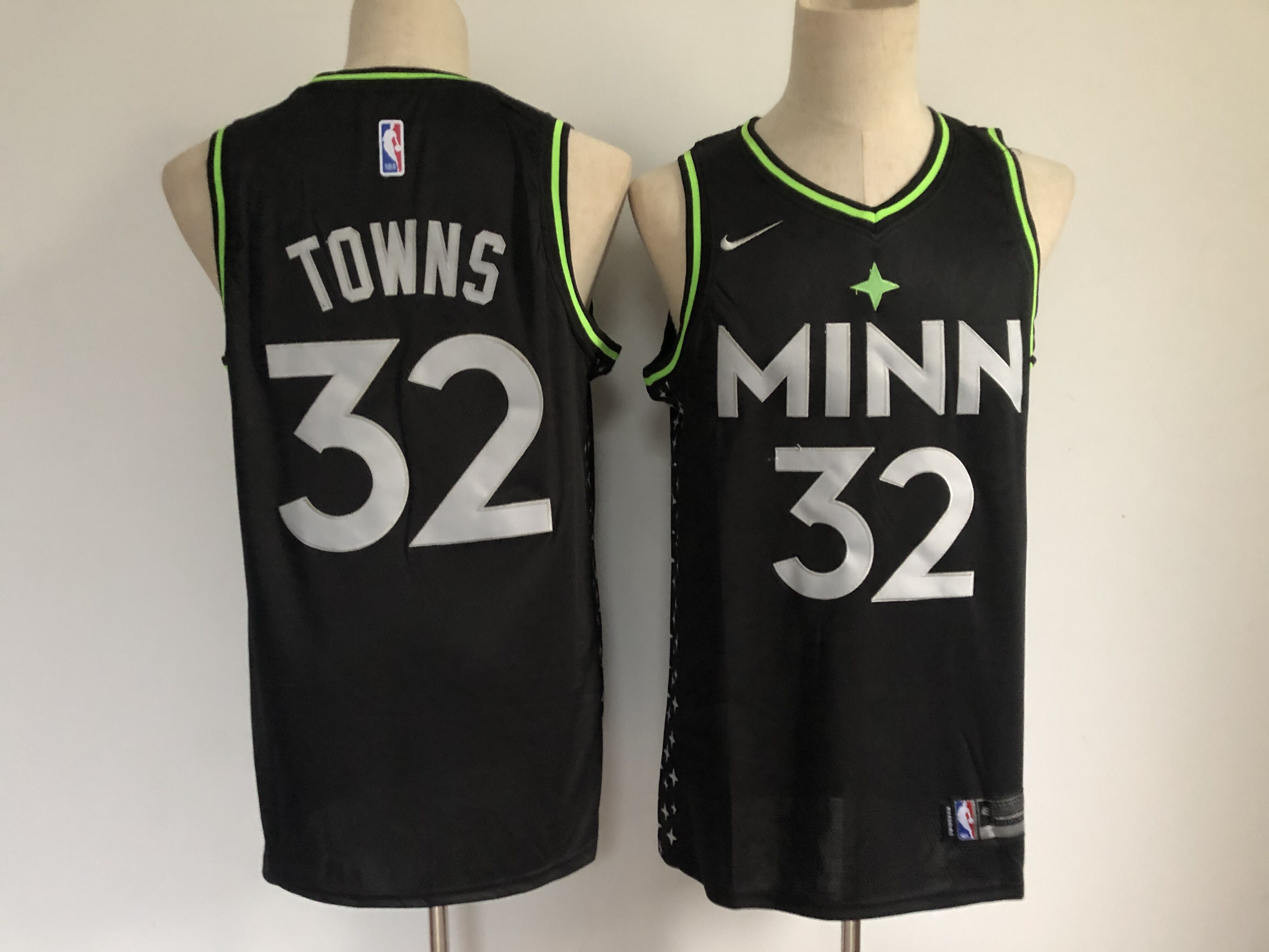 Men Minnesota Timberwolves #32 Towns Black Nike City Edition NBA Jerseys